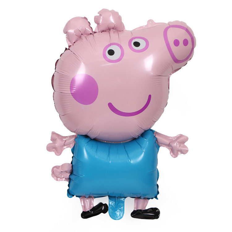 Genuine Peppa Pig Aluminum Film Balloon Children's Birthday Party Party Decoration Cartoon Pink Piggy Balloon Wholesale