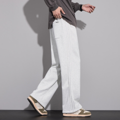 Striped pants men's autumn and winter new loose straight casual pants trendy sports trendy brand sweatpants