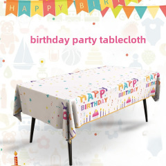 Birthday party tablecloth oil-proof and waterproof atmosphere cartoon disposable tablecloth English birthday cake decoration dress