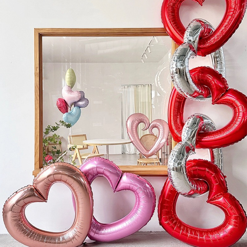 New love 40-inch hollow heart-shaped aluminum film balloon Valentine's Day birthday party wedding confession decoration photo wall
