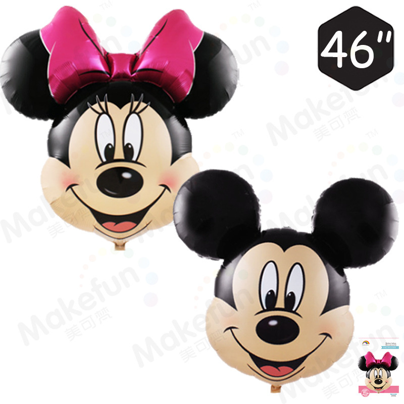 Wholesale 46-inch oversized Mickey head Minnie head children's birthday party cartoon decoration aluminum film balloon hardcover