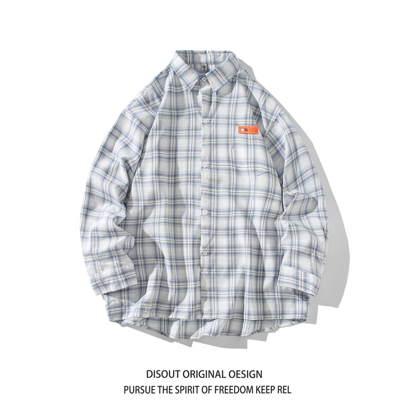 Autumn and winter continue white-bottomed Japanese style long-sleeved shirts and striped shirts