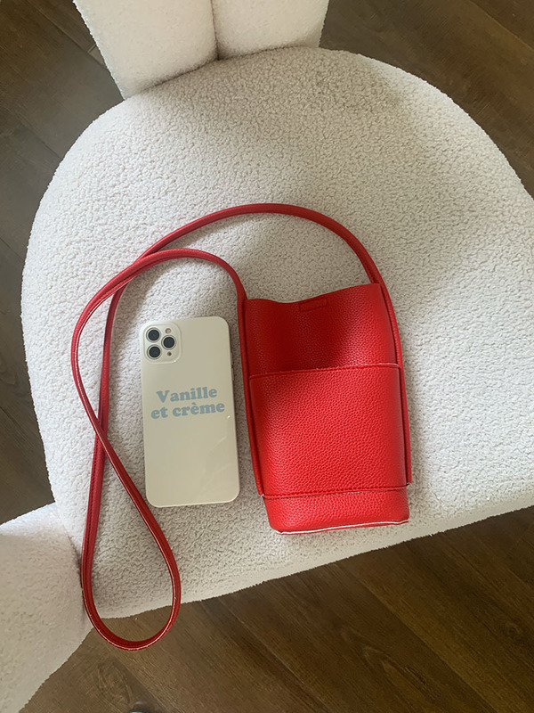 Korean new casual crossbody mobile phone bag ins simple fashion soft leather shoulder bag female cute mini bag