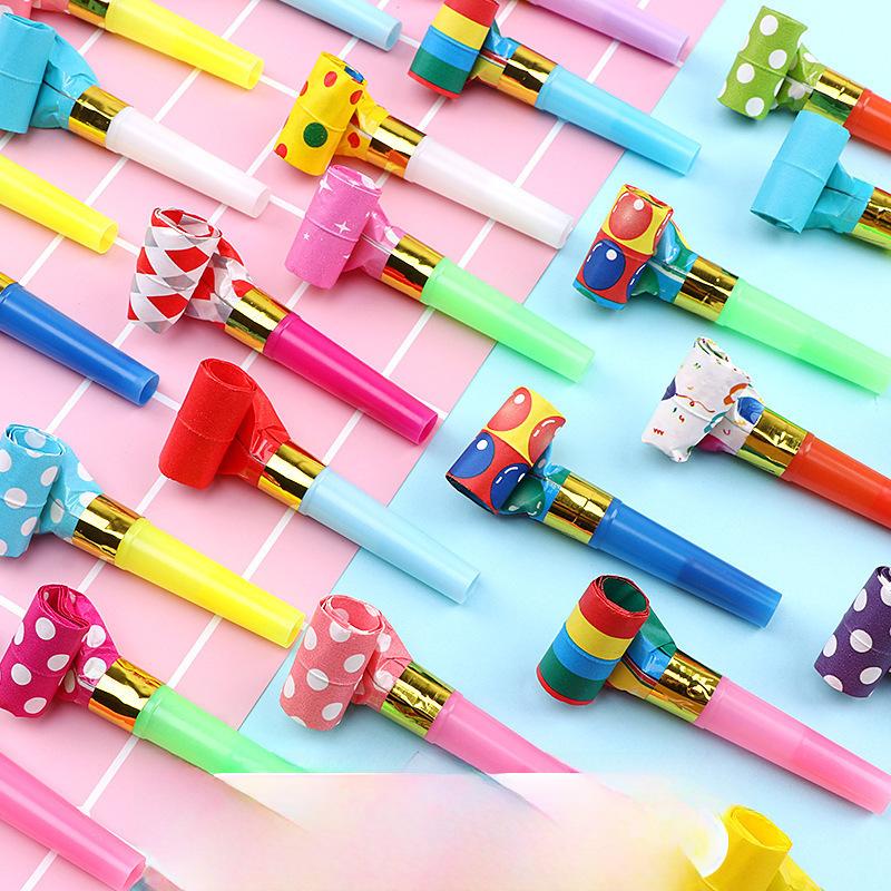 Candy Colored Dragon Whistle Children's Birthday Party Plastic Toys Wholesale Colorful Dragon Whistle Trumpet Props