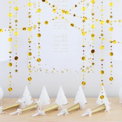 Glossy golden star disc latte art party wedding festive decoration