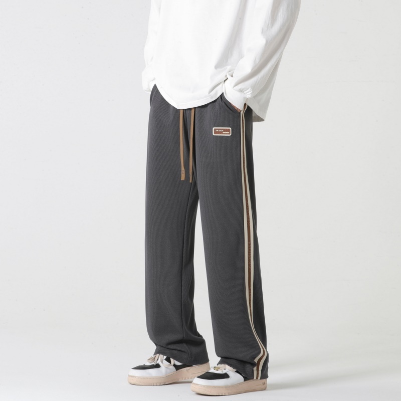Straight-leg casual pants for men, Korean style trendy loose and versatile drapey floor-length wide-leg trousers