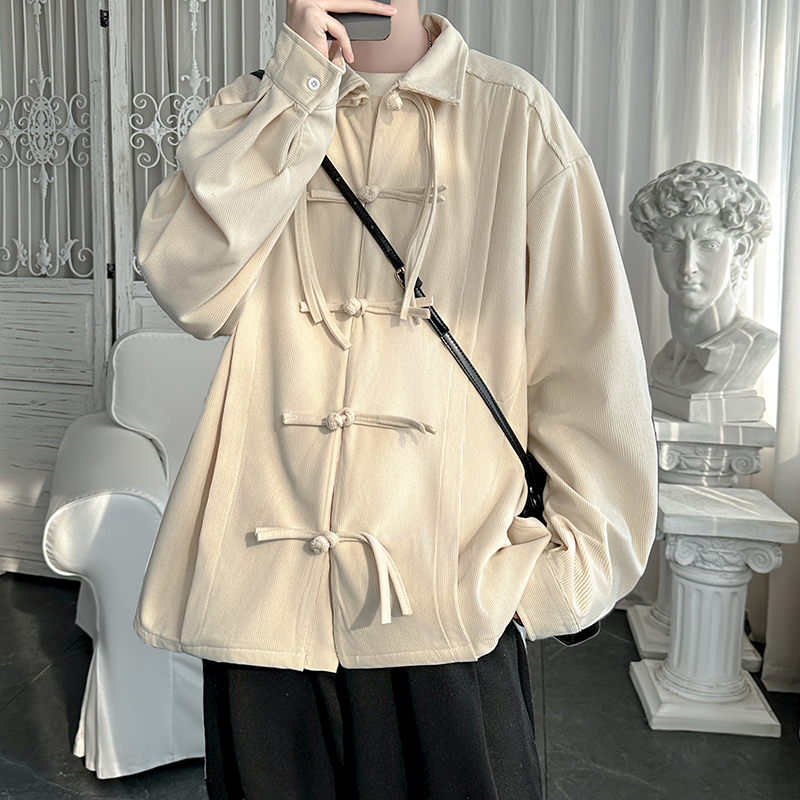 Hong Kong style loose Hanfu Tang suit bottoming Chinese style long-sleeved shirt DS64