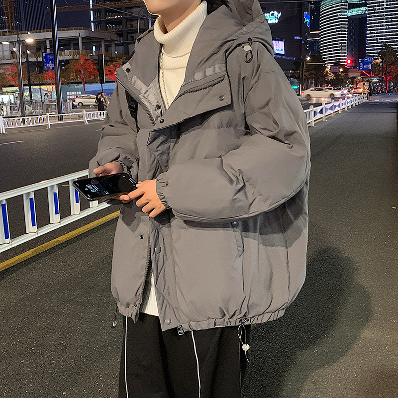 Men's new winter thickened hooded cotton coat loose cotton coat coat