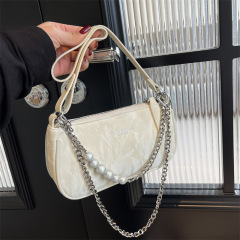 High-end fashionable small square bag fashionable internet celebrity versatile shoulder armpit bag foreign style crossbody chain bag