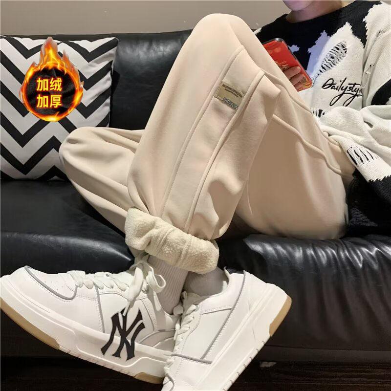 Winter thickened velvet warm sherpa sweatpants men's loose casual casual leggings