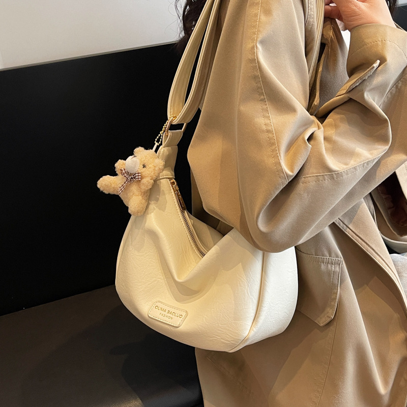 Simple armpit bag 2024 new style texture versatile women's shoulder crossbody bag fashion retro tote bag