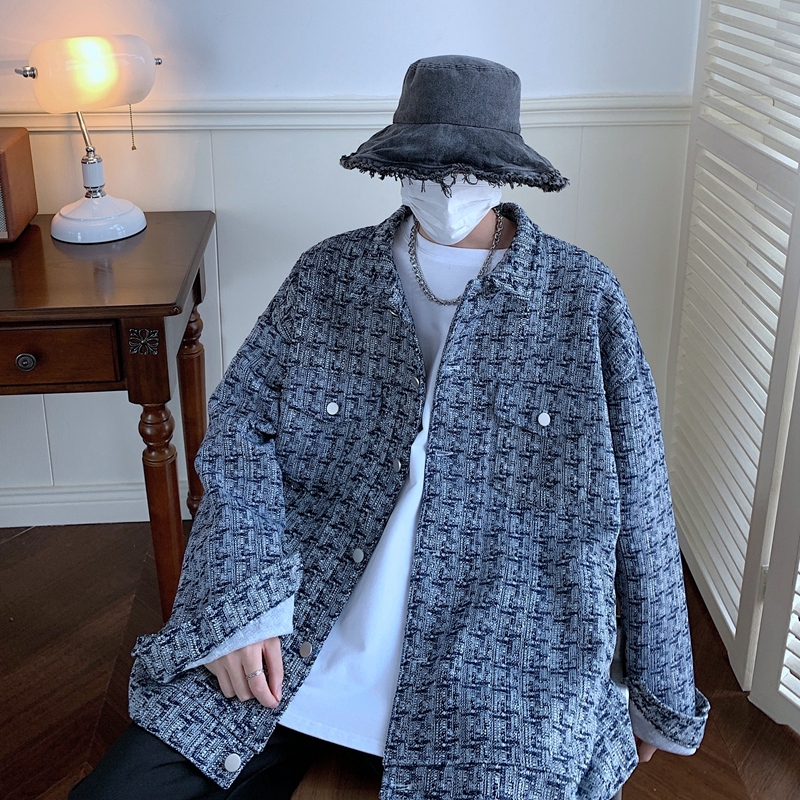Autumn new Hong Kong style loose fit high-end small fragrance jacket for men