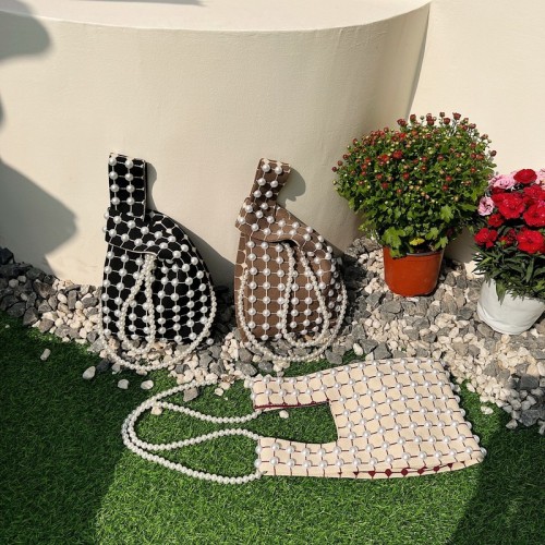 ins Korean version versatile simple pearl women's bag fashionable personality single shoulder crossbody bag 2024 new dinner handbag