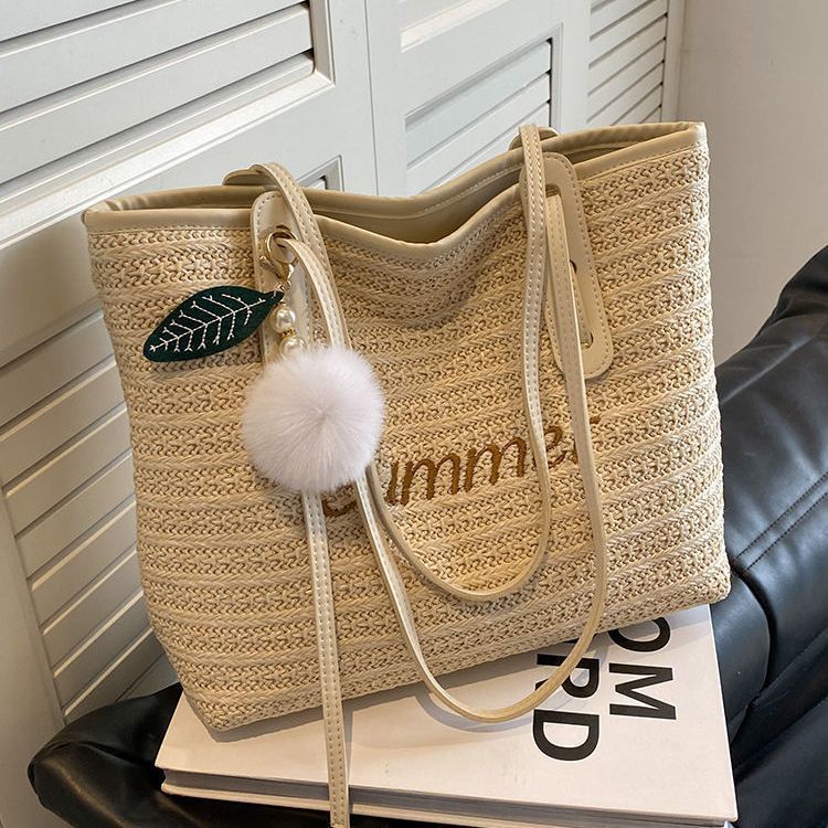 Bags New Beach Bag Fashion Internet Celebrity Tote Bag Women's Large Capacity Shoulder Large Straw Bag