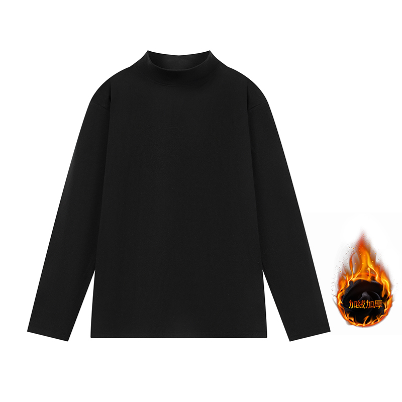 Two-way new half turtleneck German velvet solid color bottoming shirt for men