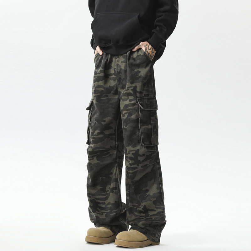 camouflage overalls casual pants