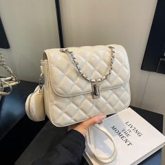 Backpack for women 2024 new fashion high-end niche rhombus chain small square bag casual lightweight travel backpack