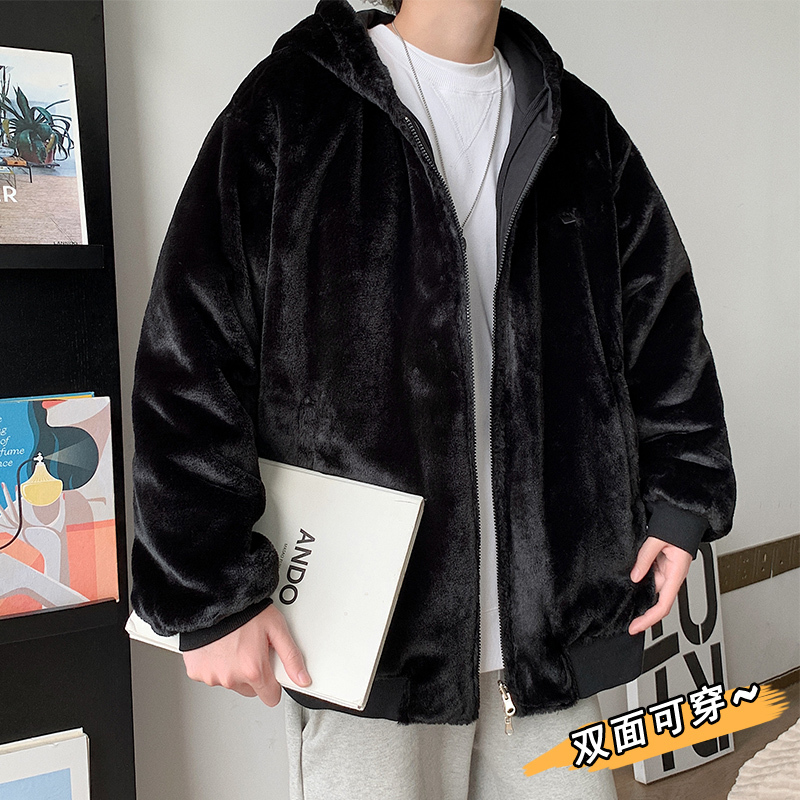 New winter style reversible cotton-padded jacket loose cotton-padded jacket