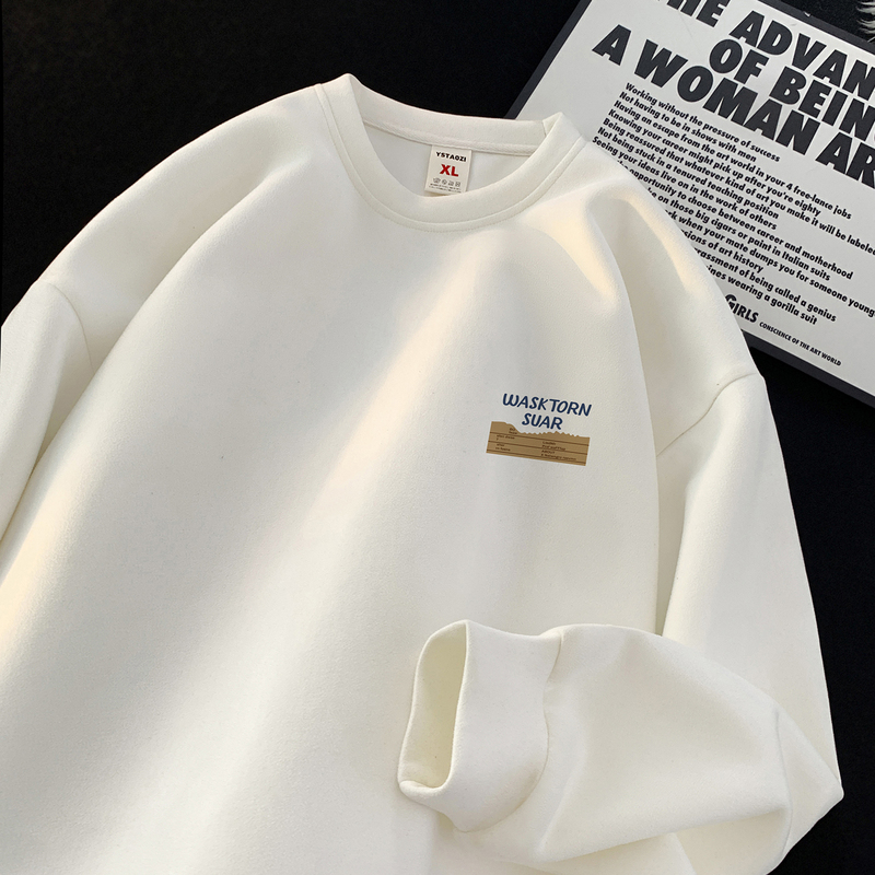 suede crew neck sweatshirt