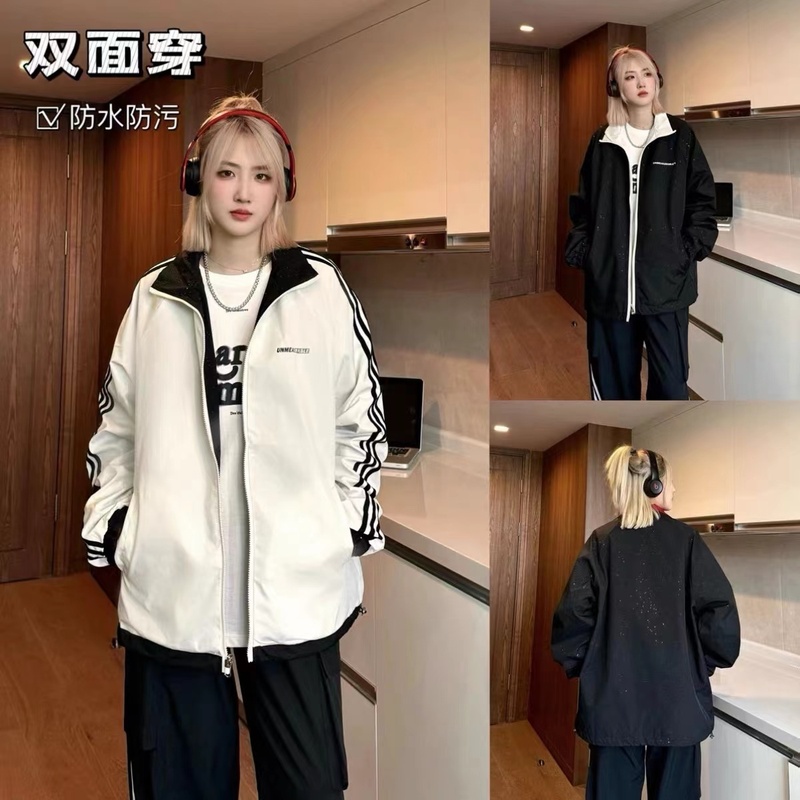 [Internet Photo] Autumn Casual Waterproof Starry Sky Reversible Loose Couple Trendy Jacket