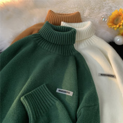 Solid color turtleneck sweater high quality