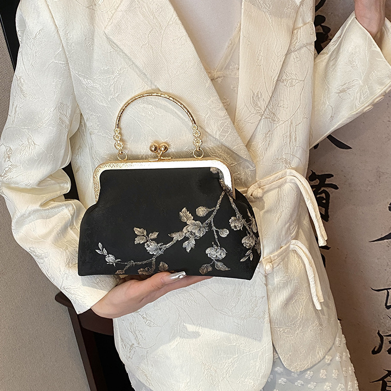 New cheongsam bag, Chinese style embroidered women's bag, Chinese retro handheld crossbody bag, versatile chain evening bag