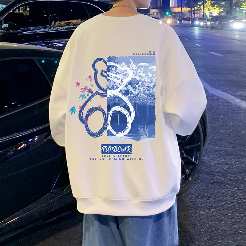 Autumn and winter sweatshirts, loose hooded jackets, trendy long-sleeved tops, couple bottoming shirts