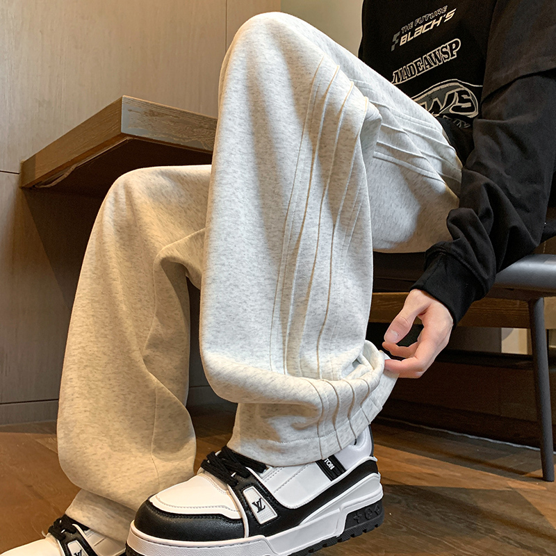 Trendy and versatile straight-leg casual pants for men, large size, loose, men's and women's sports pants, floor mopping pants