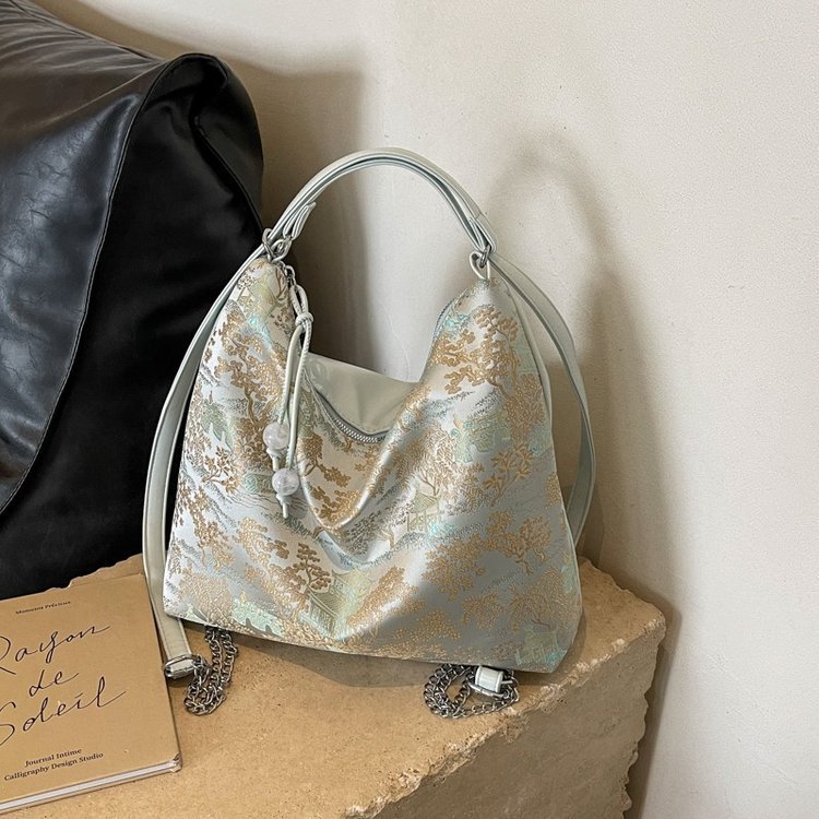 National style embroidered backpack for women 2024 summer new fashion new Chinese style versatile tote bag trendy shoulder bag for women