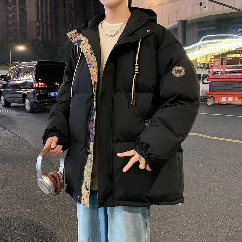 Ji Guochao warm hooded jacket men and women same style American cotton coat