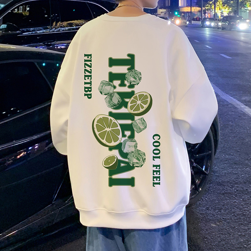 Autumn and winter lemon hooded sweatshirt retro clothes ins jacket
