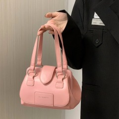 Autumn and winter retro small bag for women, chocolate color retro metal bowling bag, magnetic handle, single shoulder, crossbody bag