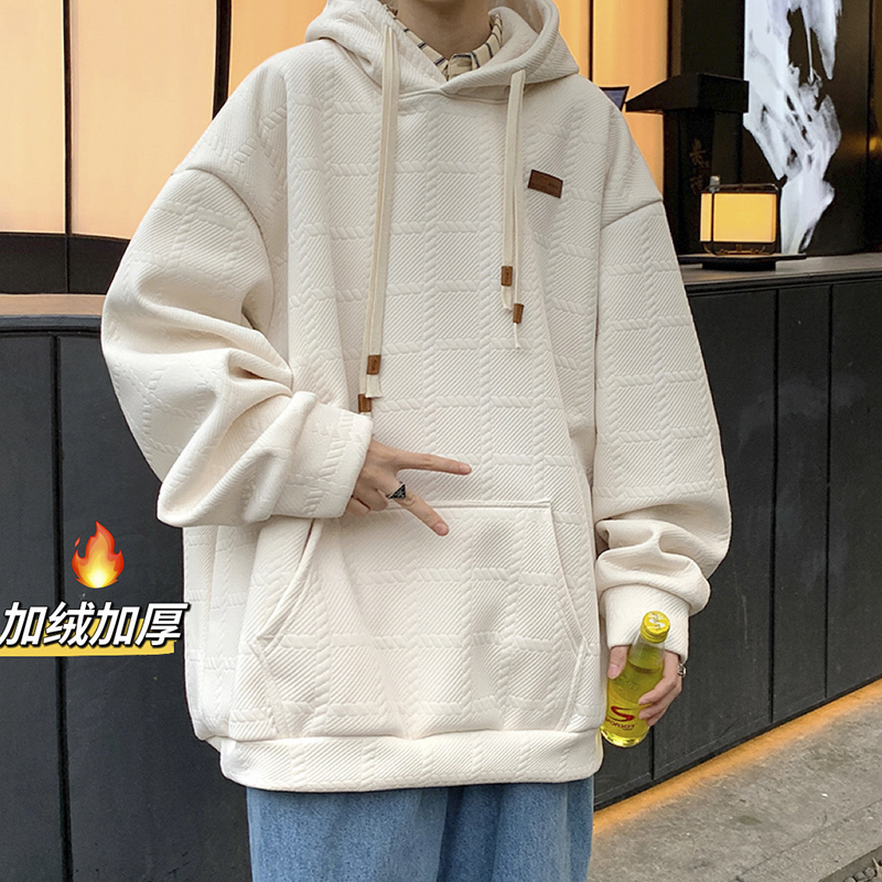 Autumn and winter European and American jacquard velvet thickened sweatshirt jacket