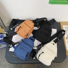 Couple Chest Bag Versatile Solid Color Shoulder Bag 2022 Winter New Korean Style Shoulder Bag Waterproof Casual Shoulder Crossbody Bag