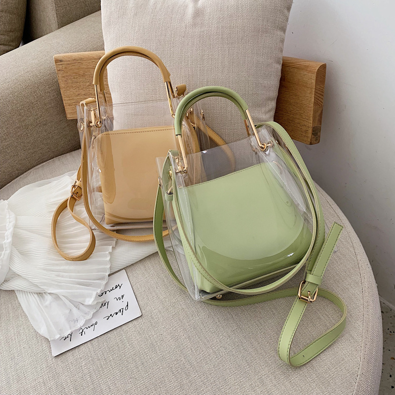Transparent women's bag summer fashion new style foreign style handbag fashion trend personality mother-in-law jelly bag