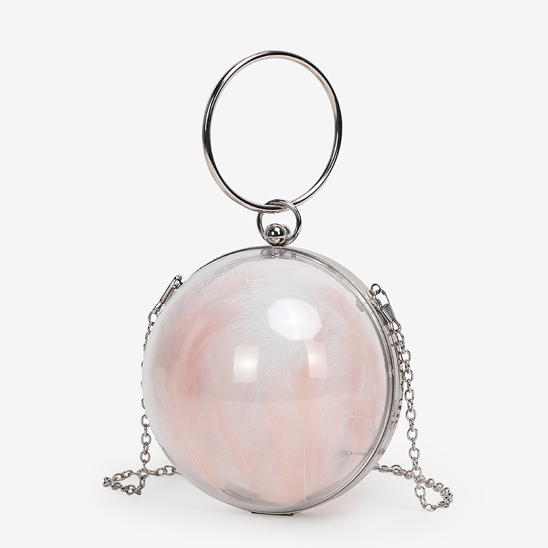 Cross-level hot style 2024 transparent acrylic ball portable evening bag fashionable one-shoulder cross-body mini chain bag