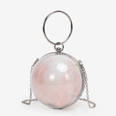 Cross-level hot style 2024 transparent acrylic ball portable evening bag fashionable one-shoulder cross-body mini chain bag