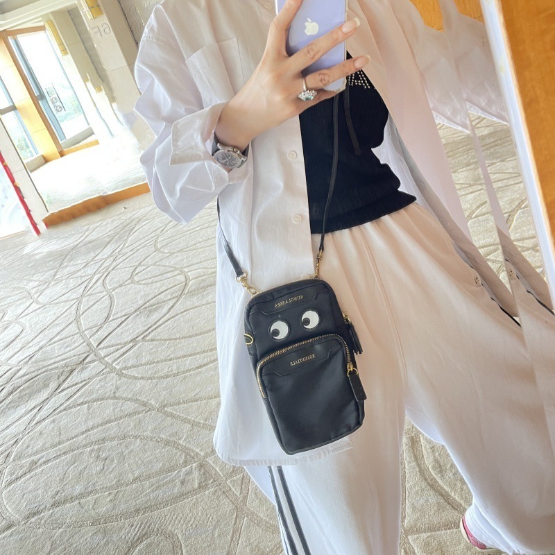 ANYA new big eyes clear mobile phone bag, sunglasses bag, nylon waterproof multi-compartment small shoulder bag, mini casual small bag