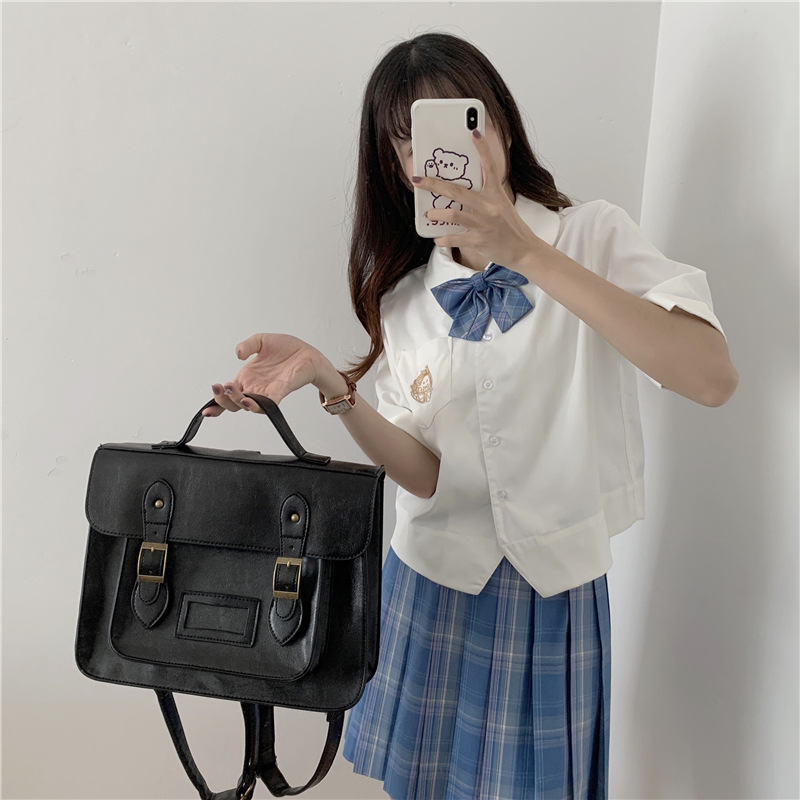 New Japanese Postman Bag Women's College Style Uniform Bag JK School Bag Large Capacity Backpack Crossbody Commuting Bag