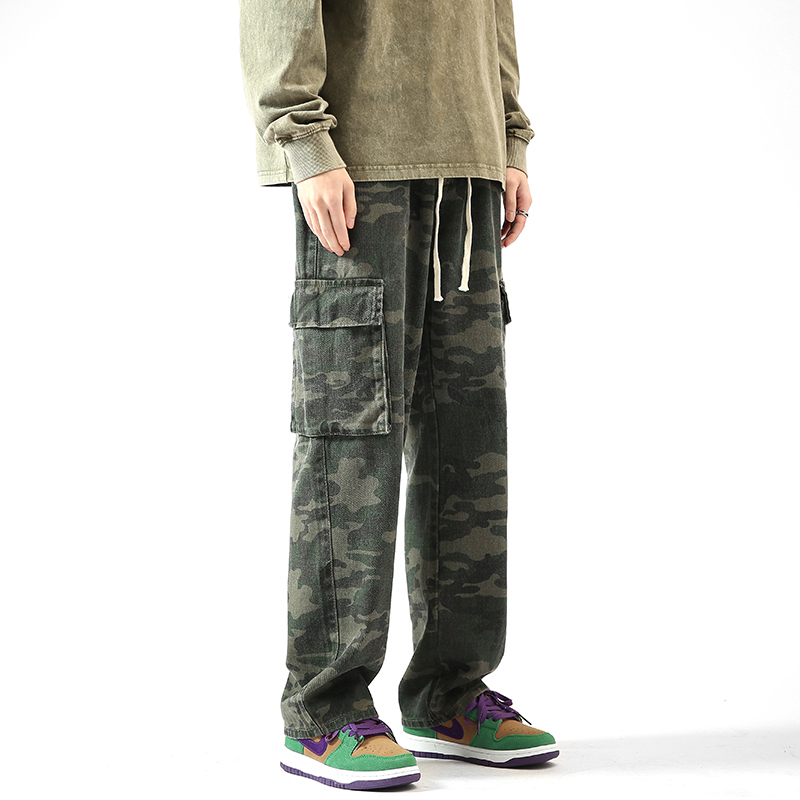 Autumn and winter camouflage jeans for men, fashion brand American high street overalls