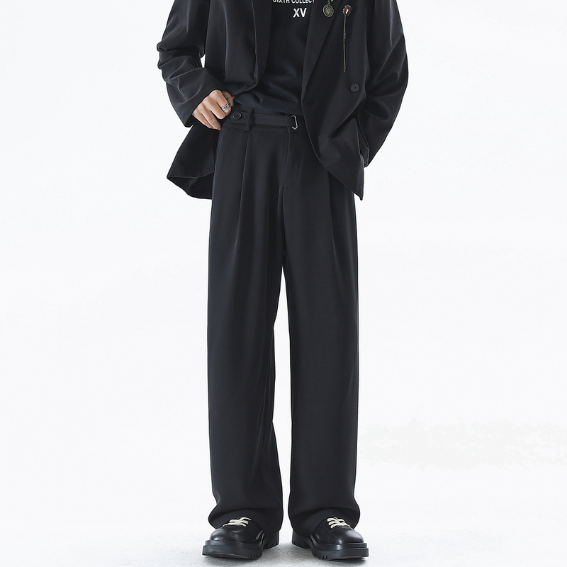 Drapey trousers for men, solid color, simple, versatile suit trousers, Japanese style