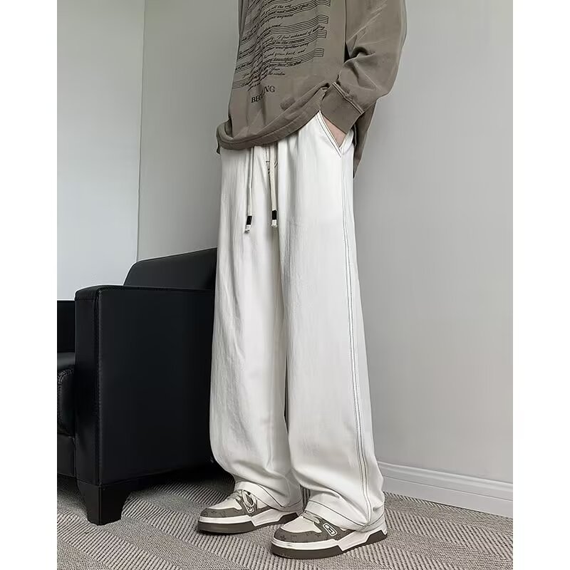 New vertical straight-leg casual trousers, sports floor-length wide-leg casual sweatpants
