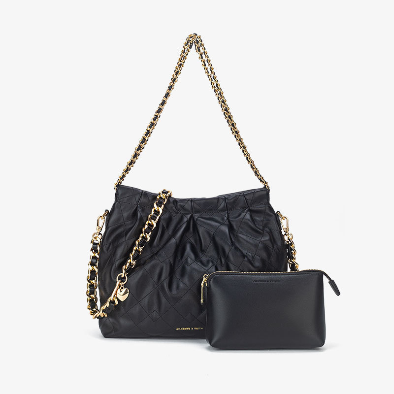 Genuine leather bag new style 2024 mother-in-law chain bag women's bag large capacity high-end messenger bag pleated bag hobo bag