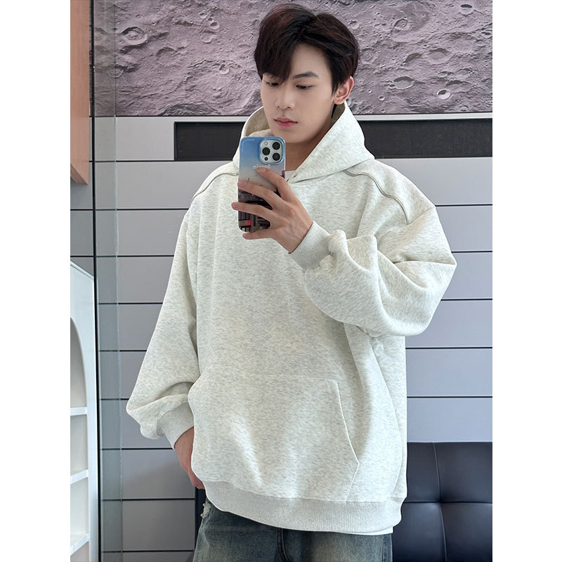 High quality autumn style 400g heavyweight zipper craft foam craft Hong Kong style hooded sweatshirt