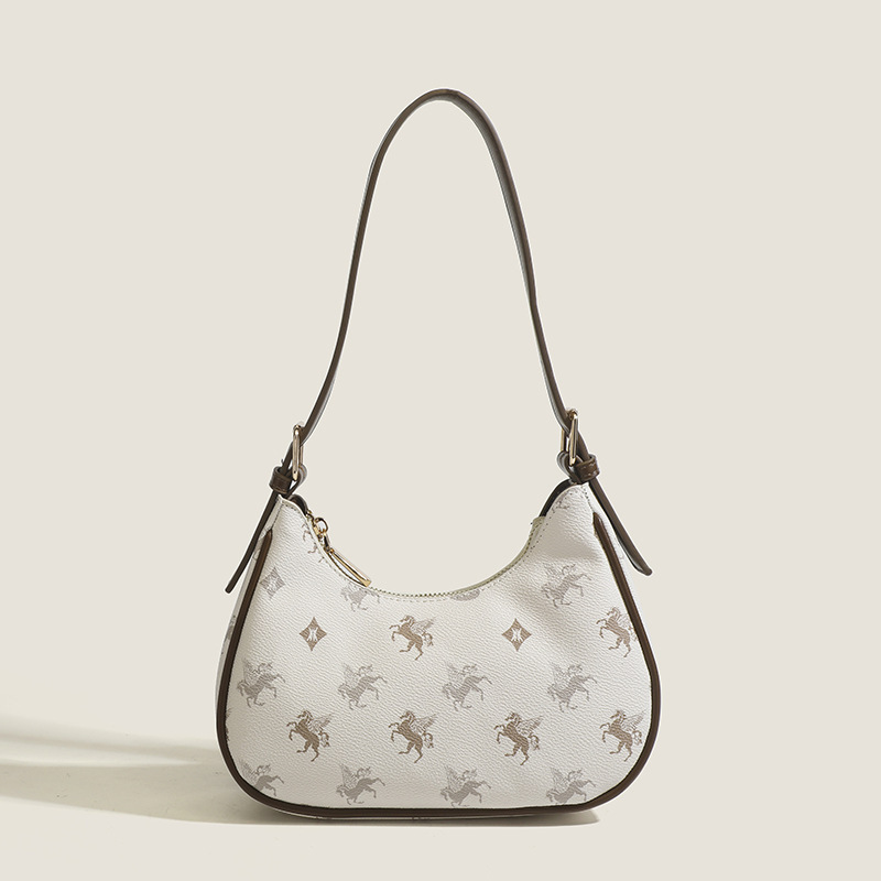 Cartoon style baguette bag for women 2024 new fashion texture and temperament handbag versatile fashion single shoulder armpit bag