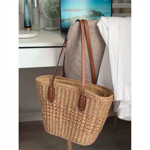 Niche French woven bag forest style summer 2024 new tote bag commuter handbag zipper shoulder armpit bag