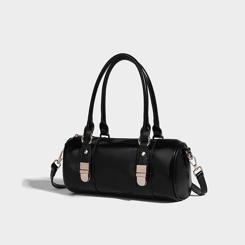 Boston handbags for women 2024 new spring niche designer black commuter crossbody round bag trendy