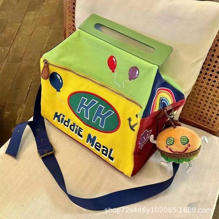 Spongebob series portable travel bag large capacity student trolley bag storage bag crossbody fitness bag