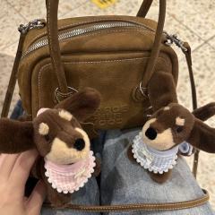 Korean blogger's same ins style cute dachshund plush doll pendant niche cartoon puppy bag pendant