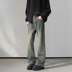 American high street cleanfit bootcut jeans for men washed and distressed cleanfit bootcut jeans